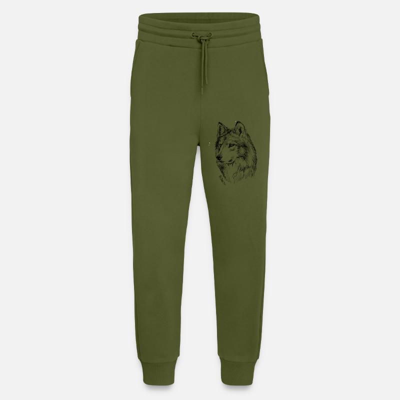 Wolf Geschenk - Jogginghose - made by SPREAD - MOSS GREEN