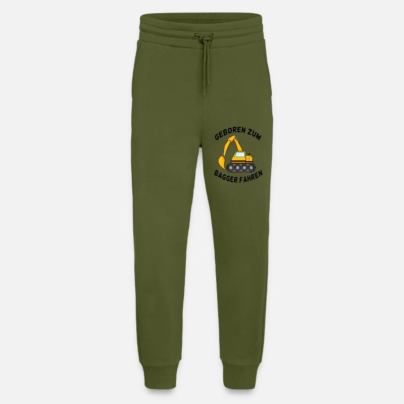 Neugeborenes Geschenk Bagger Spruch - Jogginghose - made by SPREAD - MOSS GREEN