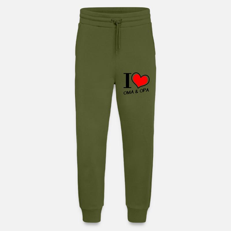 Ich liebe Oma Opa - Jogginghose - made by SPREAD - MOSS GREEN