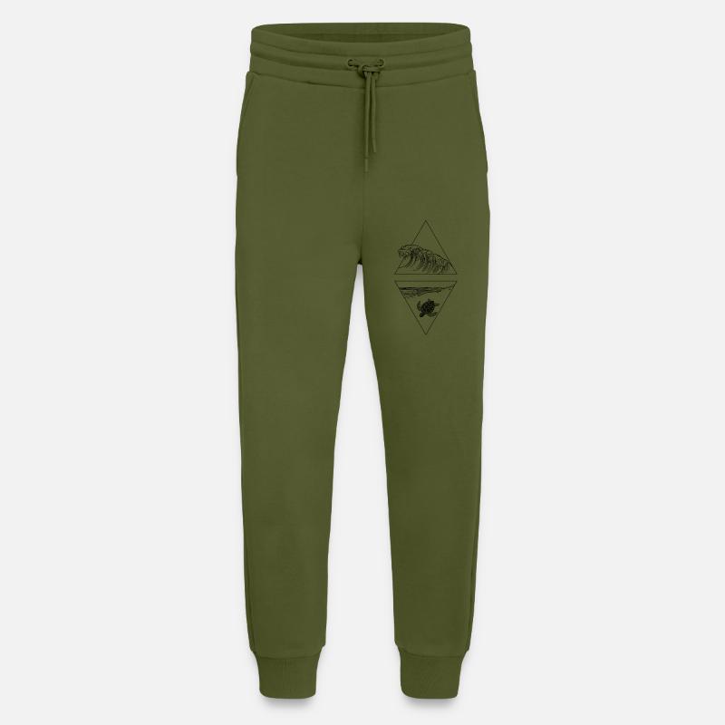 Triangle Wave Turtle - Jogging Pants - made by SPREAD  - MOSS GREEN