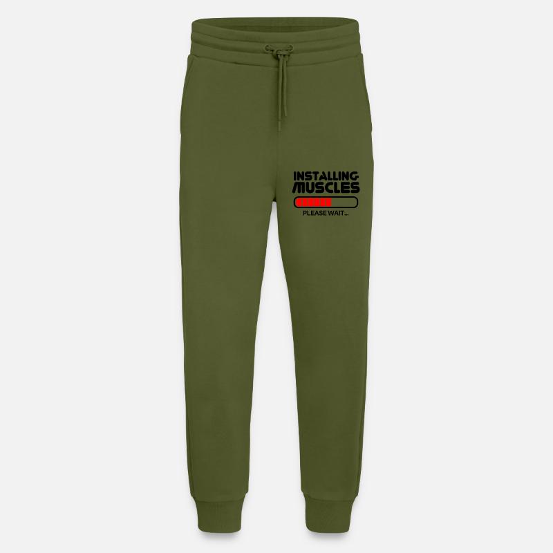 Installing Muscles - Jogging Pants - made by SPREAD  - MOSS GREEN