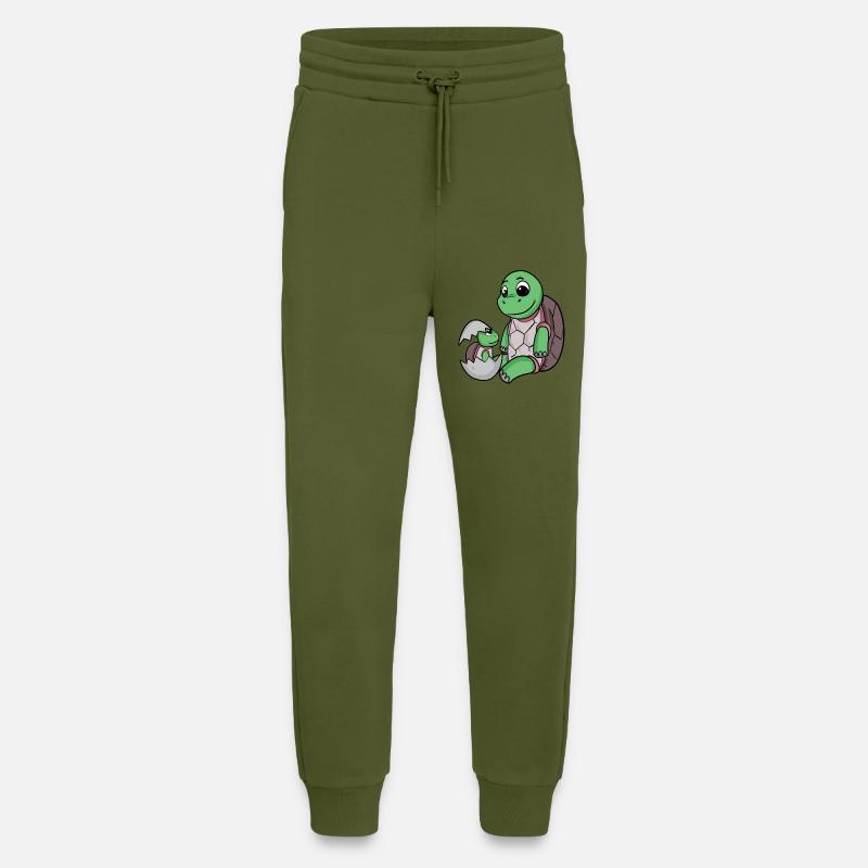 Schildkröte mit Baby Schildkröte - Jogginghose - made by SPREAD - MOSS GREEN