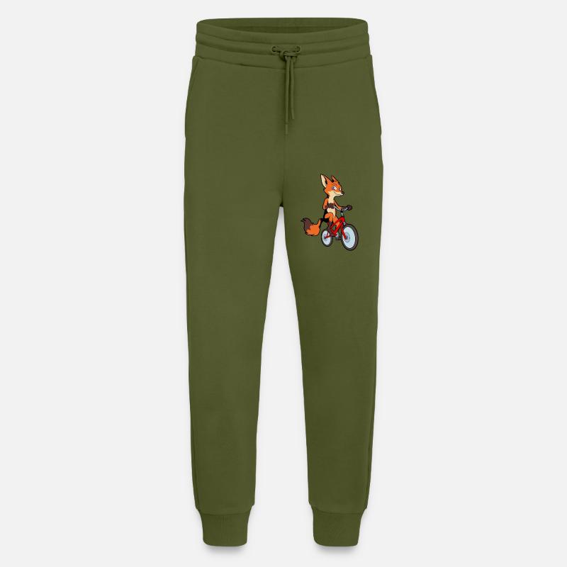 Comic Fuchs rides a bicycle - Jogging Pants - made by SPREAD  - MOSS GREEN
