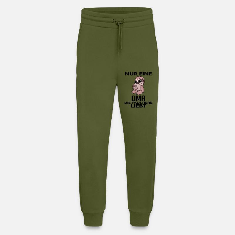 Oma Großmutter Faultier - Jogginghose - made by SPREAD - MOSS GREEN