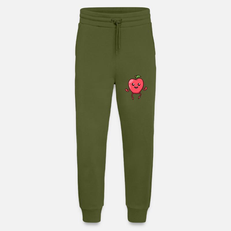 Kawaii Comic Apfel - Jogginghose - made by SPREAD - MOSS GREEN