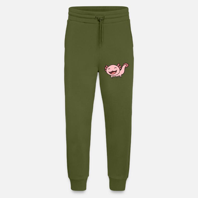 Süßes Axolotl Rosa - Jogginghose - made by SPREAD - MOSS GREEN