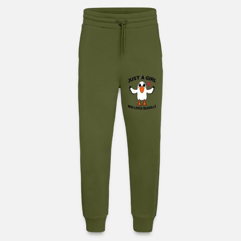 Möwe Spruch Mädchen Nordsee - Jogginghose - made by SPREAD - MOSS GREEN