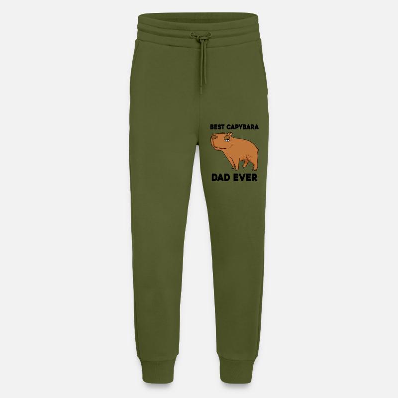 Capybara Père Capybara - Pantalon de jogging bio décontracté fabriqué en UE - MOSS GREEN