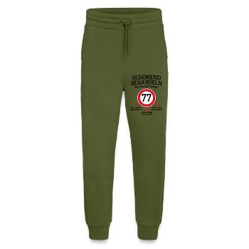77. Geburtstag Schonend Behandeln 77 Tempolimit 77 - Jogginghose - made by SPREAD - MOSS GREEN - Vorne
