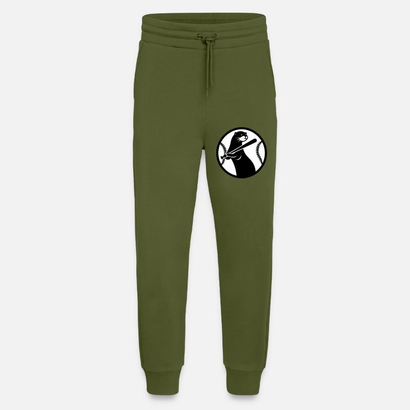 Otter Baseball Silhouette - Jogginghose - made by SPREAD - MOSS GREEN