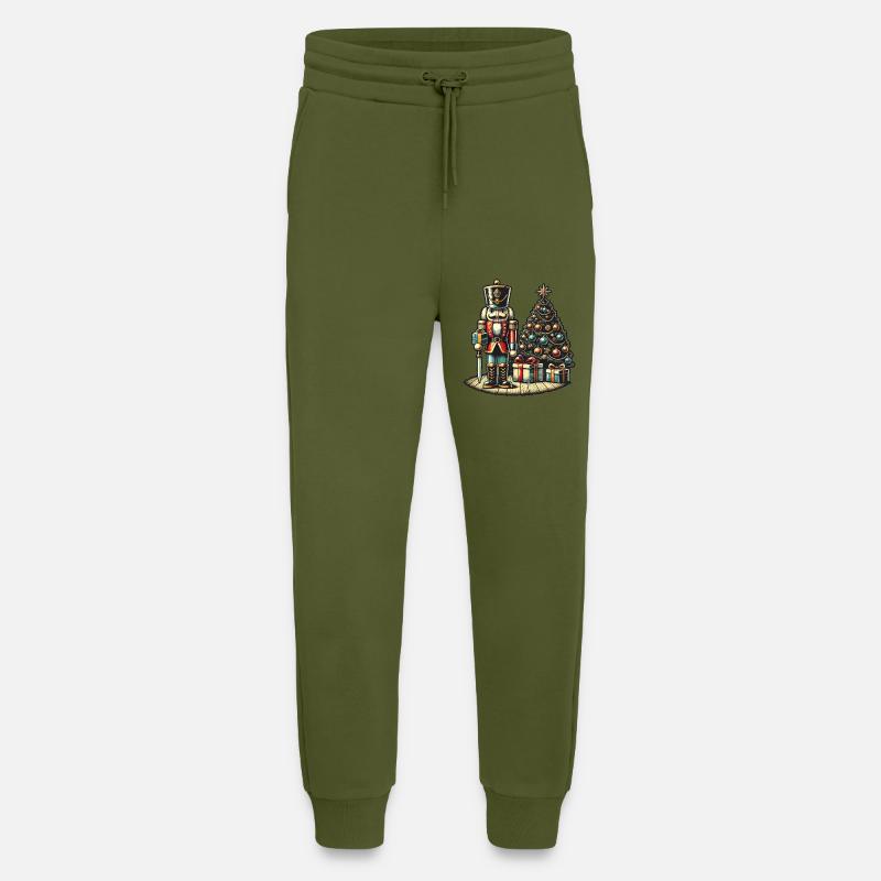 Nutcracker and Christmas Tree Art - Jogging Pants - made by SPREAD  - MOSS GREEN