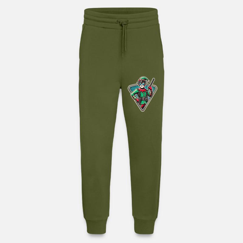 Weihnachtself Mit Sonnenbrille - Jogginghose - made by SPREAD - MOSS GREEN