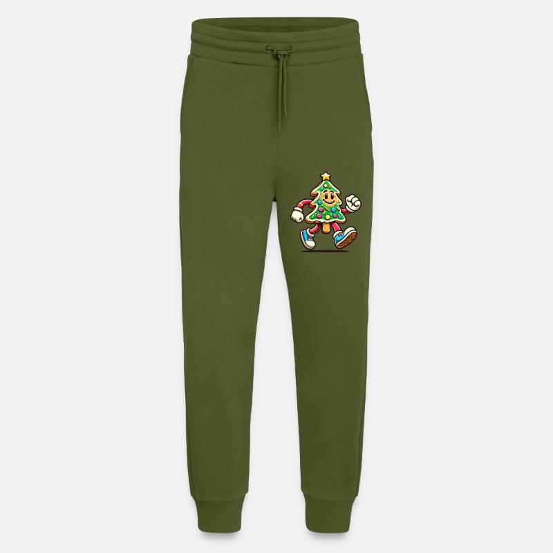 Fröhlicher Weihnachtskeks Baumfigur - Jogginghose - made by SPREAD - MOSS GREEN