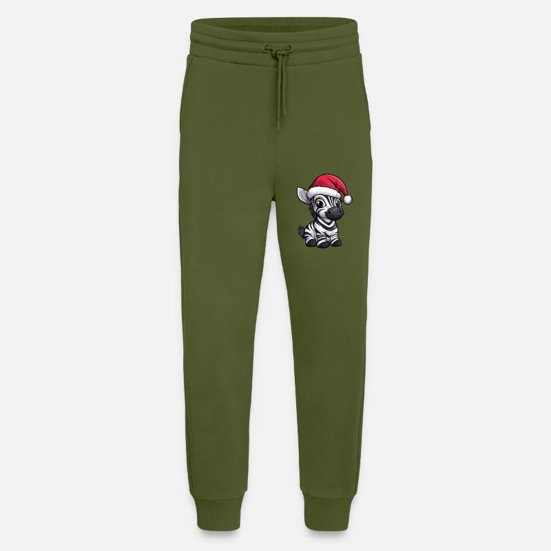 Zebra Christmas - Jogging Pants - made by SPREAD  - MOSS GREEN