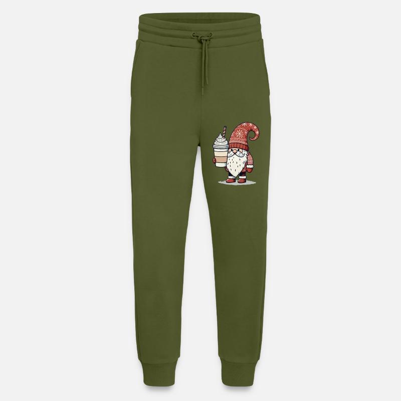 Weihnachtsgnom Mit Kaffee Wichtel - Jogginghose - made by SPREAD - MOSS GREEN