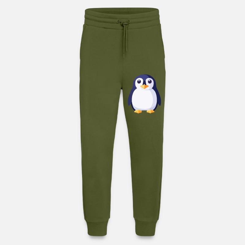 Pinguine schwarz weis - Jogginghose - made by SPREAD - MOSS GREEN