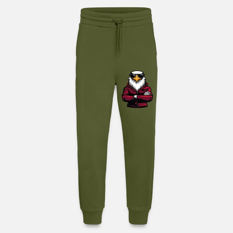 Bande dessinée Eagle - Pantalon de jogging bio décontracté fabriqué en UE - MOSS GREEN