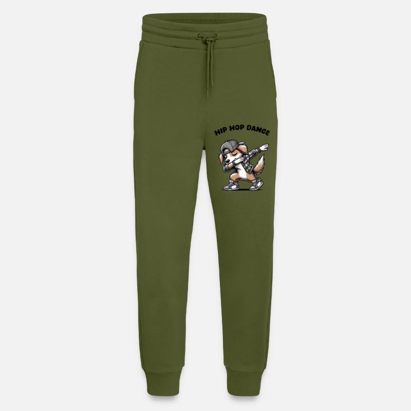 hund dabbing comic - Jogginghose - made by SPREAD - MOSS GREEN