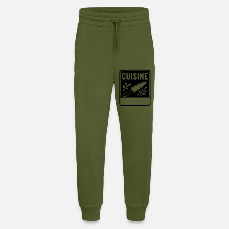 Kitchen -LAST NAME FIRST NAME - Jogging Pants - made by SPREAD  - MOSS GREEN