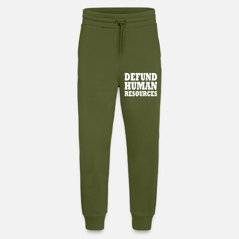 defund human resources - Pantalon de jogging bio décontracté fabriqué en UE - MOSS GREEN