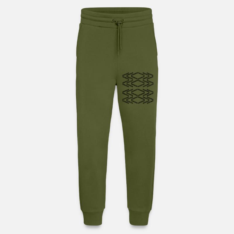 Zigzag pattern - Jogging Pants - made by SPREAD  - MOSS GREEN