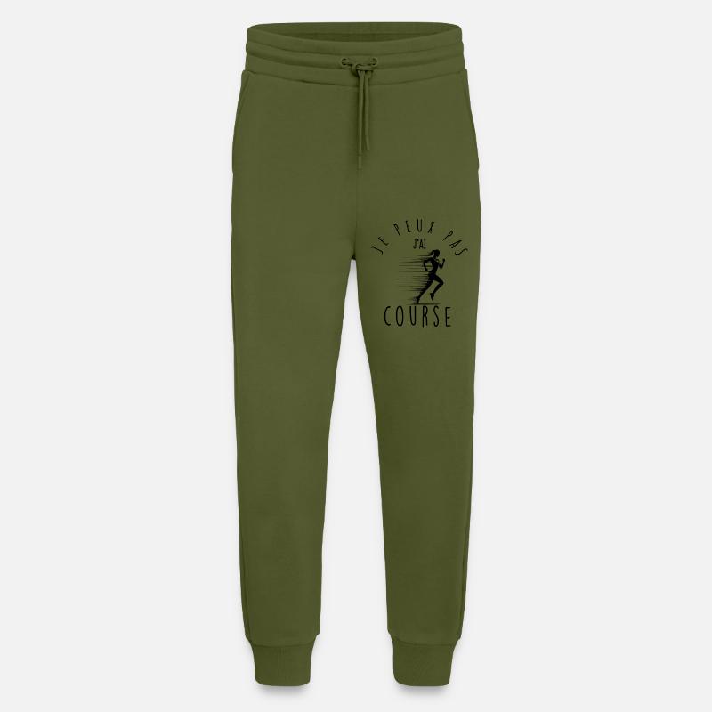 I can't, I have race. - Jogging Pants - made by SPREAD  - MOSS GREEN