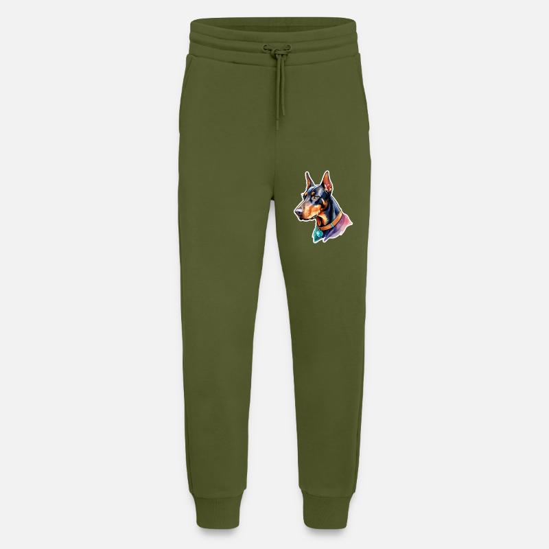 Dobermann Wasserfarben - Jogginghose - made by SPREAD - MOSS GREEN