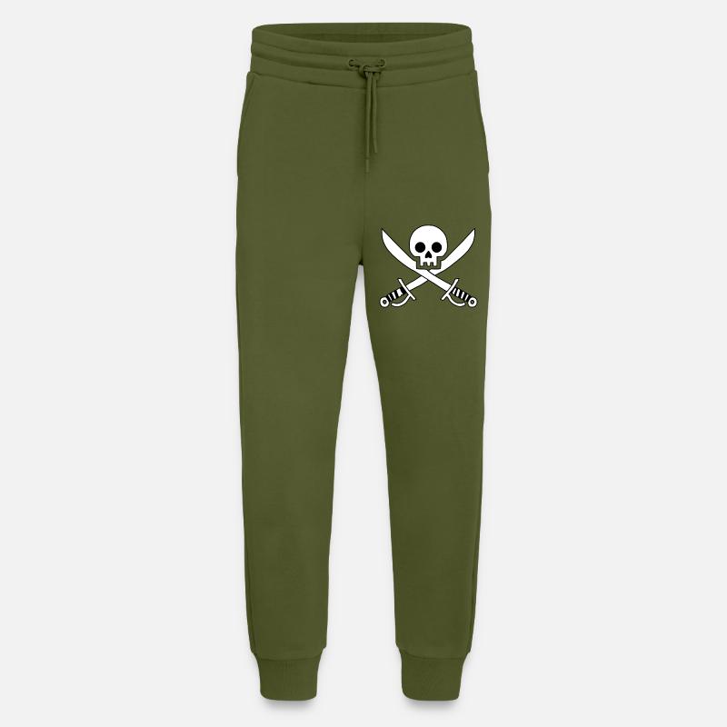 Pirat - Totenschädel - Jogginghose - made by SPREAD - MOSS GREEN