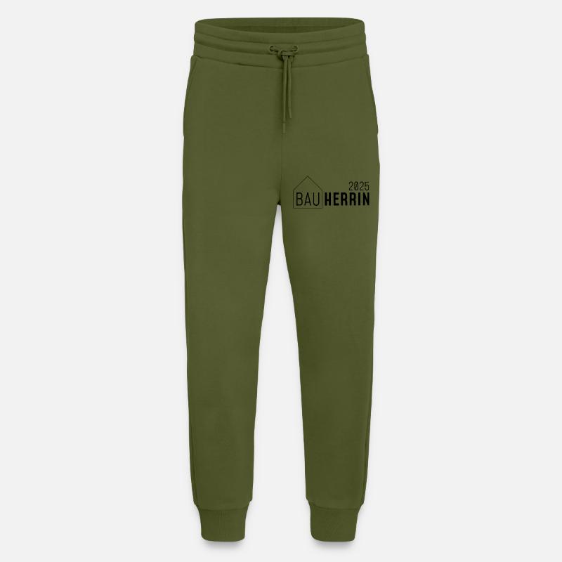 Bauherrin 2025 - mit Häuschen - Jogginghose - made by SPREAD - MOSS GREEN