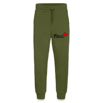 MERCI. THANKS. THANK YOU. ANNIVERSAIRE. NAISSANCE. - Pantalon de jogging bio décontracté fabriqué en UE - MOSS GREEN - Devant