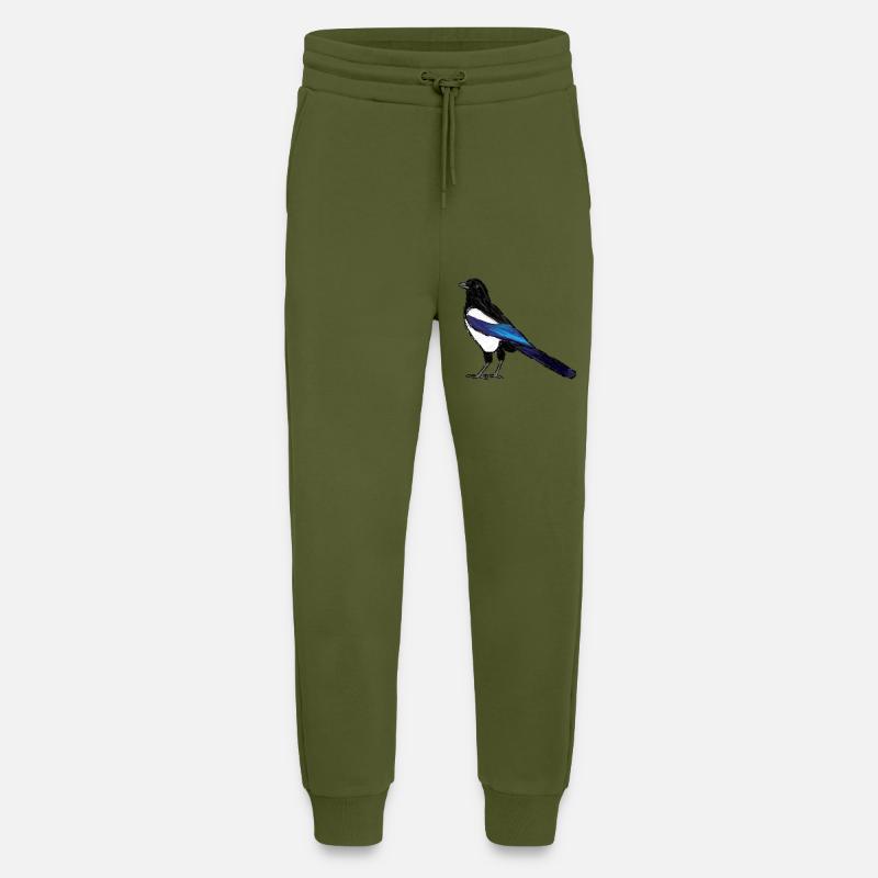 Elster / Eurasian Magpie Design 3 - Jogginghose - made by SPREAD - MOSS GREEN