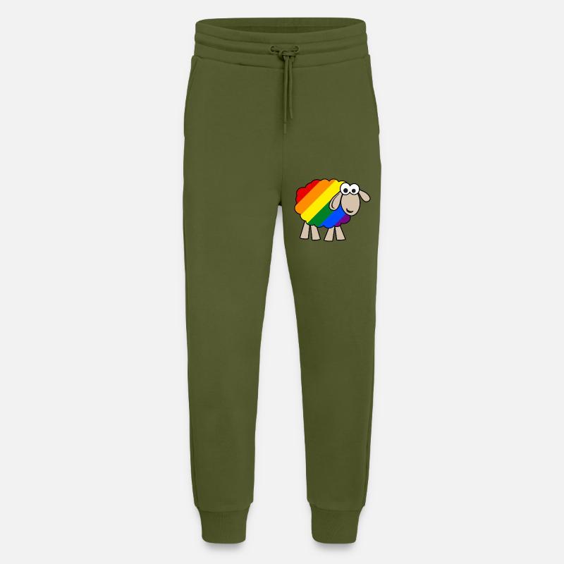 Regenbogen Schaf - Jogginghose - made by SPREAD - MOSS GREEN