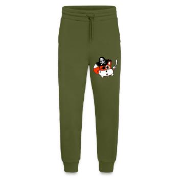 Little Cute Captain Fox Pirate Animal Eye Patch - Jogging Pants - made by SPREAD  - MOSS GREEN - Front