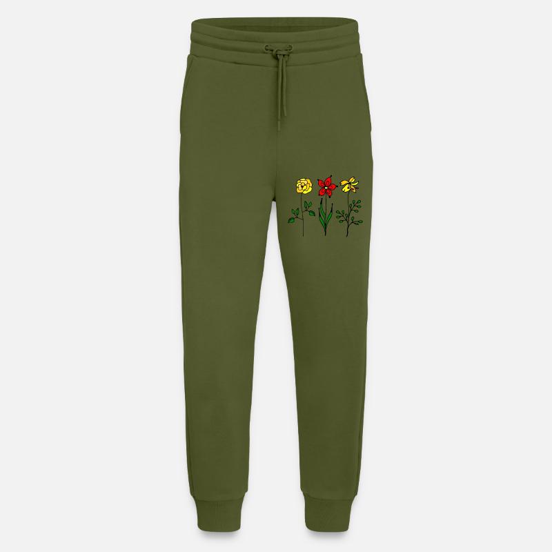 Blumen - Jogginghose - made by SPREAD - MOSS GREEN