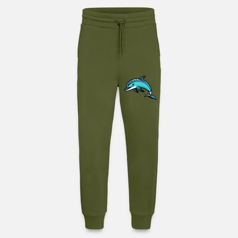 Delfin Comic - Jogginghose - made by SPREAD - MOSS GREEN