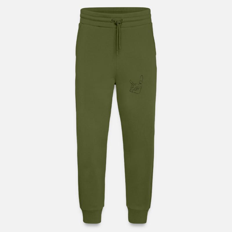 Line drawing - Rest time Silence - Jogging Pants - made by SPREAD  - MOSS GREEN