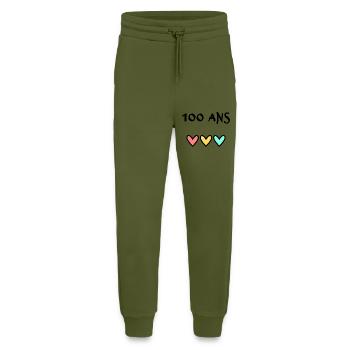 100 ANS. 100e ANNIVERSAIRE. ANNIVERSAIRE 100 ANS. - Pantalon de jogging bio décontracté fabriqué en UE - MOSS GREEN - Devant