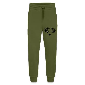 minimal Australian Shepherd Aussie dog - Jogging Pants - made by SPREAD  - MOSS GREEN - Front
