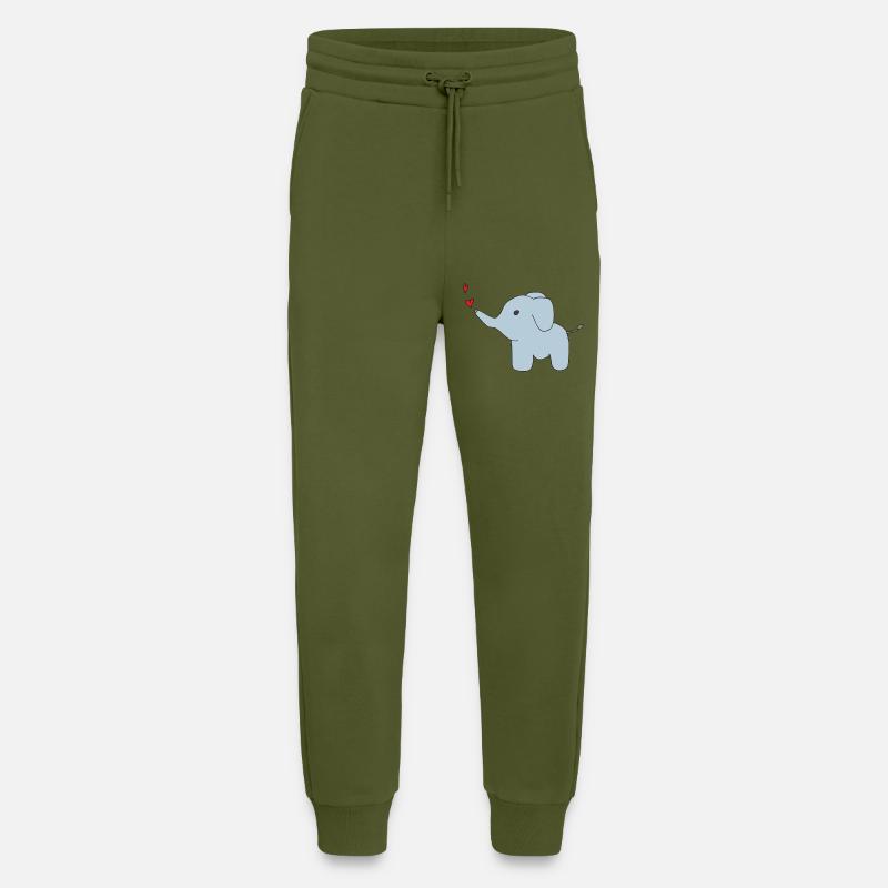 elefant sprüht herzen - Jogginghose - made by SPREAD - MOSS GREEN