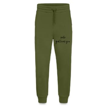 smile god loves you - Jogginghose - made by SPREAD - MOSS GREEN - Vorne