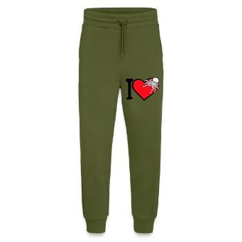 Ich liebe Oktopus Herz I Love Herz Symbol Logo süß - Jogginghose - made by SPREAD - MOSS GREEN - Vorne