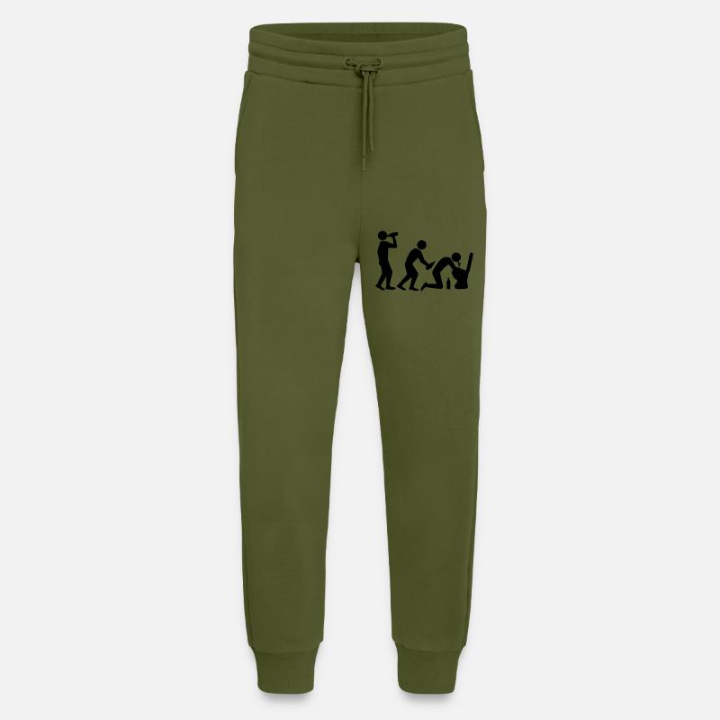 Drunken Evolution - Pantalon de jogging bio décontracté fabriqué en UE - MOSS GREEN