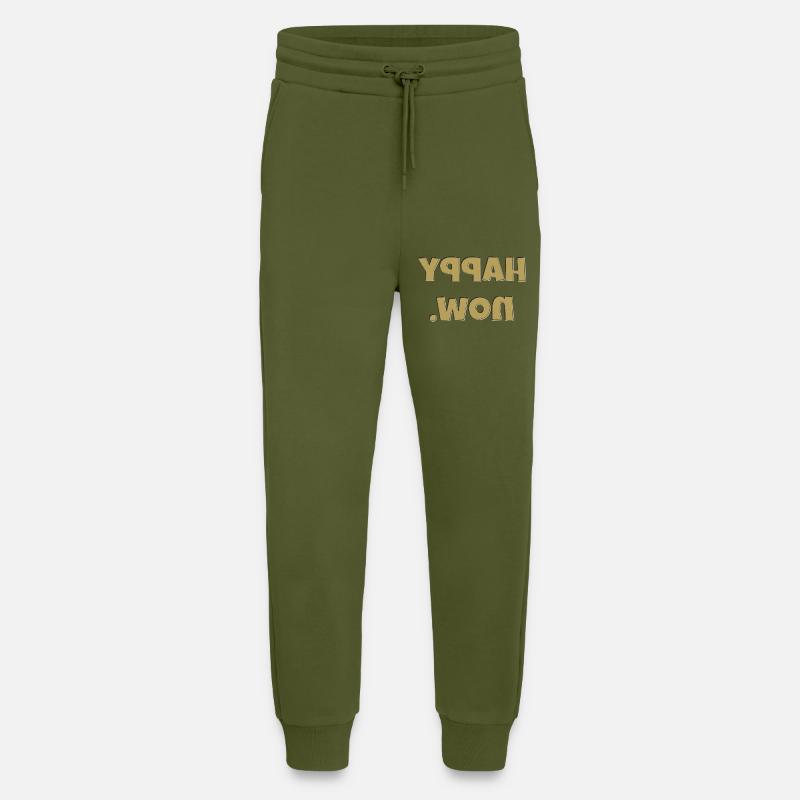 Happy Now mirror-inverted - Jogging Pants - made by SPREAD  - MOSS GREEN