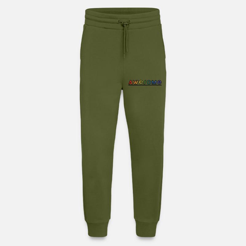 arc-en-ciel génial - Pantalon de jogging bio décontracté fabriqué en UE - MOSS GREEN