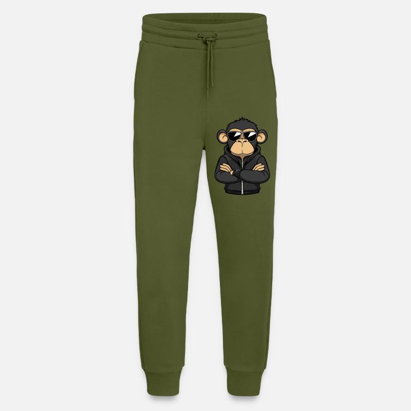 Monkey Comic - Jogging Pants - made by SPREAD  - MOSS GREEN