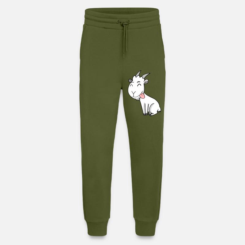 Ziege Ziegenbock Bock - Jogginghose - made by SPREAD - MOSS GREEN