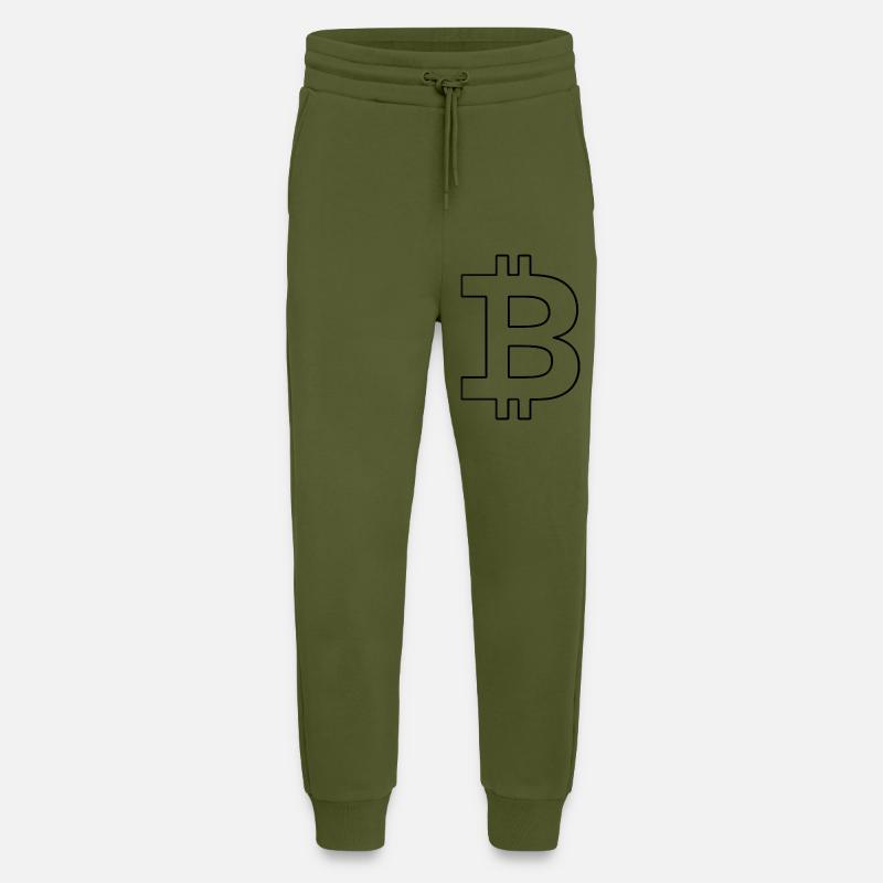 Bitcoin Logo Silhouette Digital valuta - Organic Relaxed joggebukse produsert i EU - MOSS GREEN