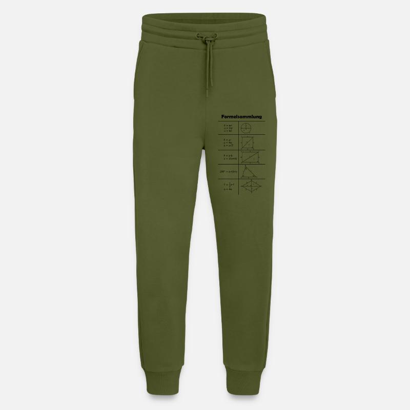 Formulary / Math / Mathematics - Jogging Pants - made by SPREAD  - MOSS GREEN