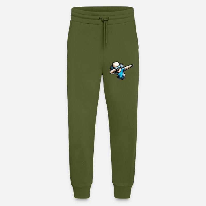 Cool Poodle Dabbing Stylish Design - Jogging Pants - made by SPREAD  - MOSS GREEN