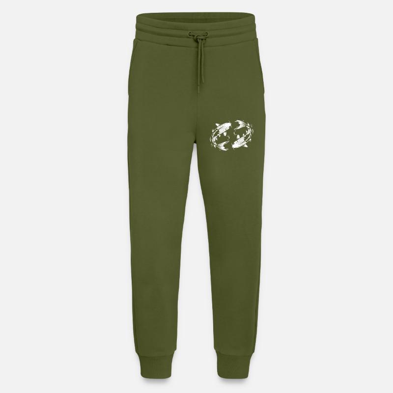 Koi Fish Carpe - Pantalon de jogging bio décontracté fabriqué en UE - MOSS GREEN